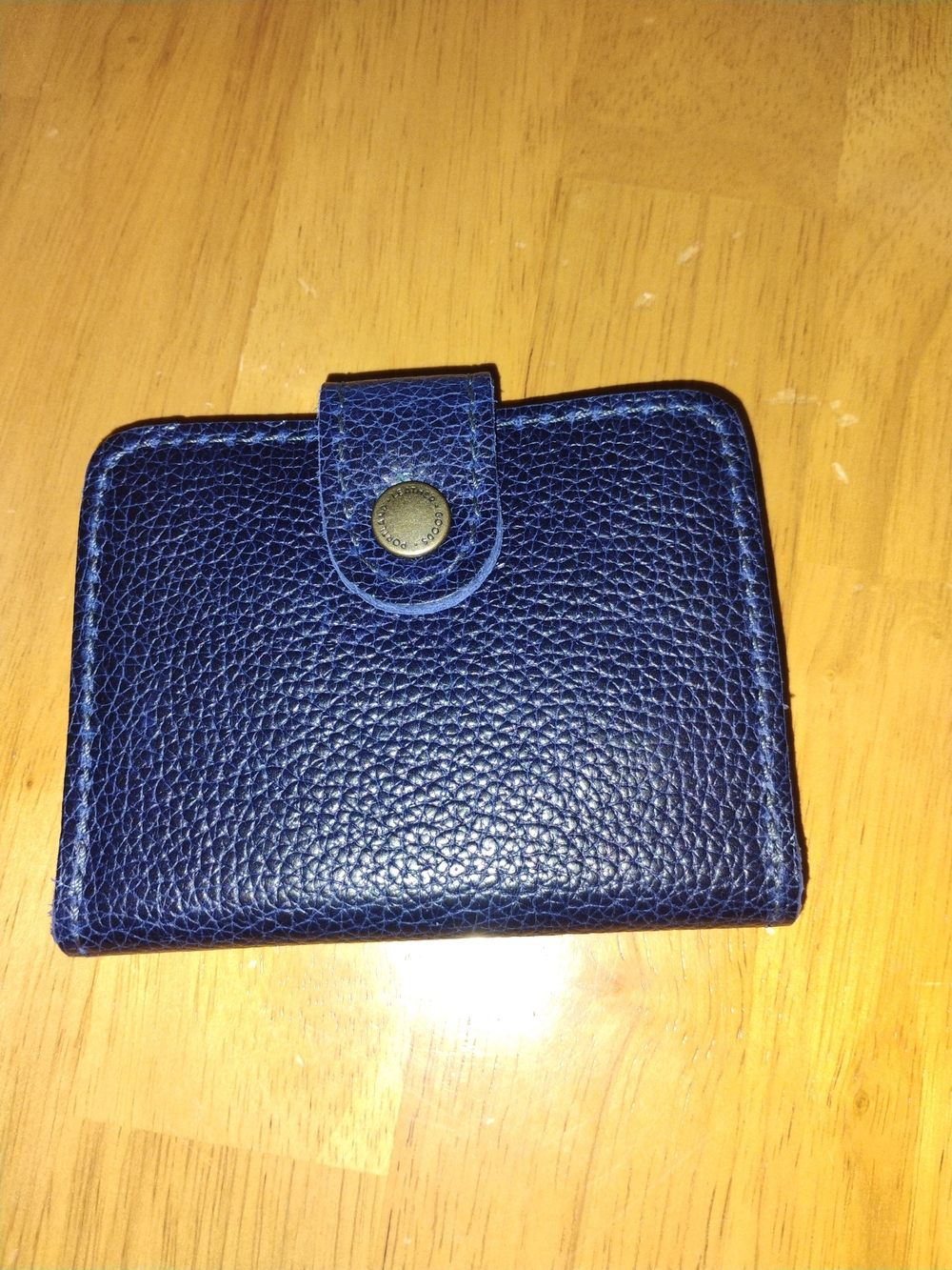 Portland Leather Cobalt Blue Pebbled Leather Mini Snap Wallet